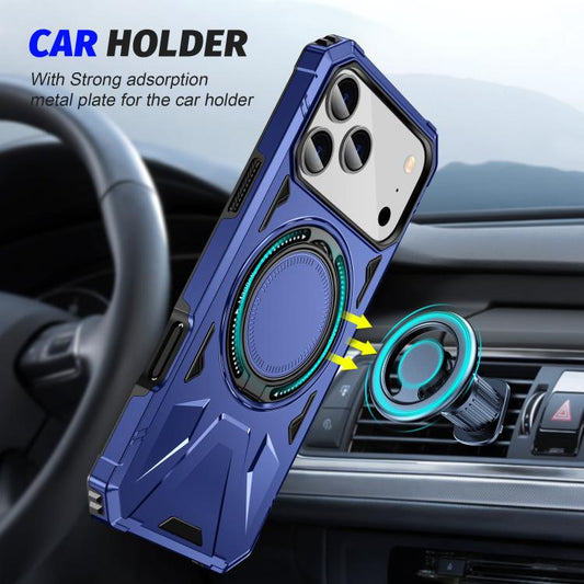 For iPhone 17 Pro Max MagSafe Magnetic Shockproof Phone Case with Ring Holder(Navy Blue) - iPhone 17 Pro Max Cases by buy2fix | Online Shopping UK | buy2fix