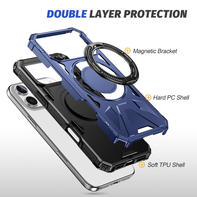 For iPhone 17 Pro Max MagSafe Magnetic Shockproof Phone Case with Ring Holder(Navy Blue) - iPhone 17 Pro Max Cases by buy2fix | Online Shopping UK | buy2fix