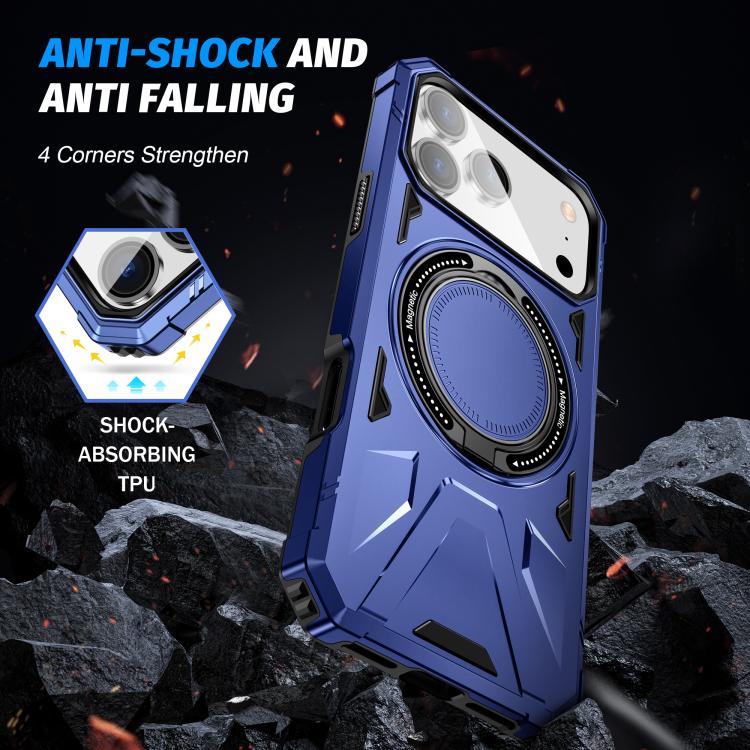 For iPhone 17 Pro Max MagSafe Magnetic Shockproof Phone Case with Ring Holder(Navy Blue) - iPhone 17 Pro Max Cases by buy2fix | Online Shopping UK | buy2fix