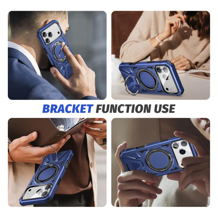 For iPhone 17 Pro Max MagSafe Magnetic Shockproof Phone Case with Ring Holder(Navy Blue) - iPhone 17 Pro Max Cases by buy2fix | Online Shopping UK | buy2fix