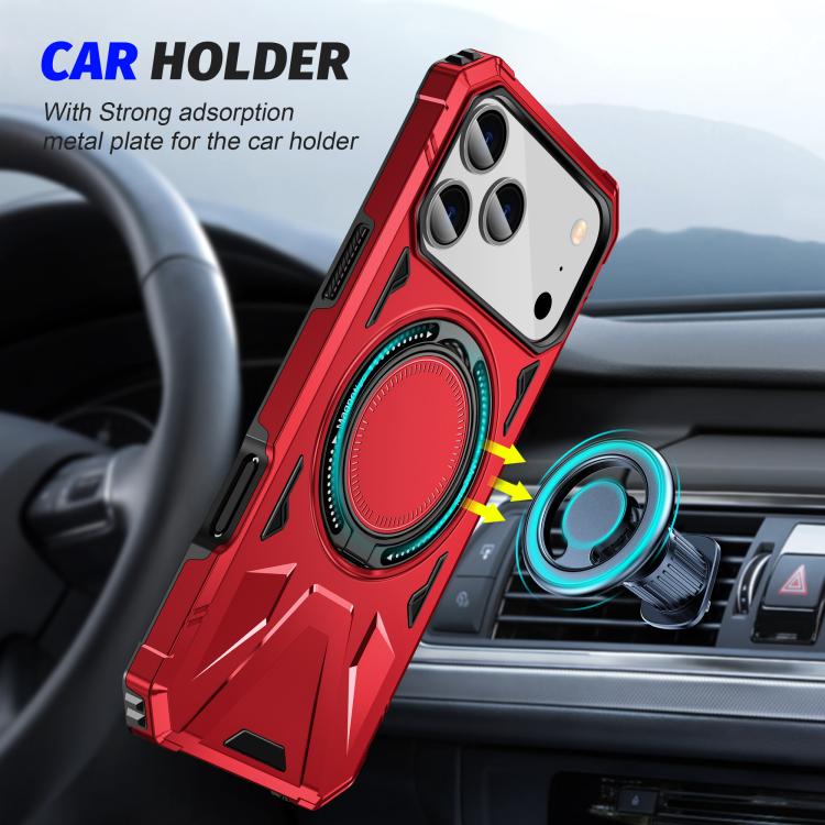 For iPhone 17 Pro Max MagSafe Magnetic Shockproof Phone Case with Ring Holder(Red) - iPhone 17 Pro Max Cases by buy2fix | Online Shopping UK | buy2fix