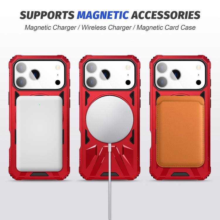 For iPhone 17 Pro Max MagSafe Magnetic Shockproof Phone Case with Ring Holder(Red) - iPhone 17 Pro Max Cases by buy2fix | Online Shopping UK | buy2fix