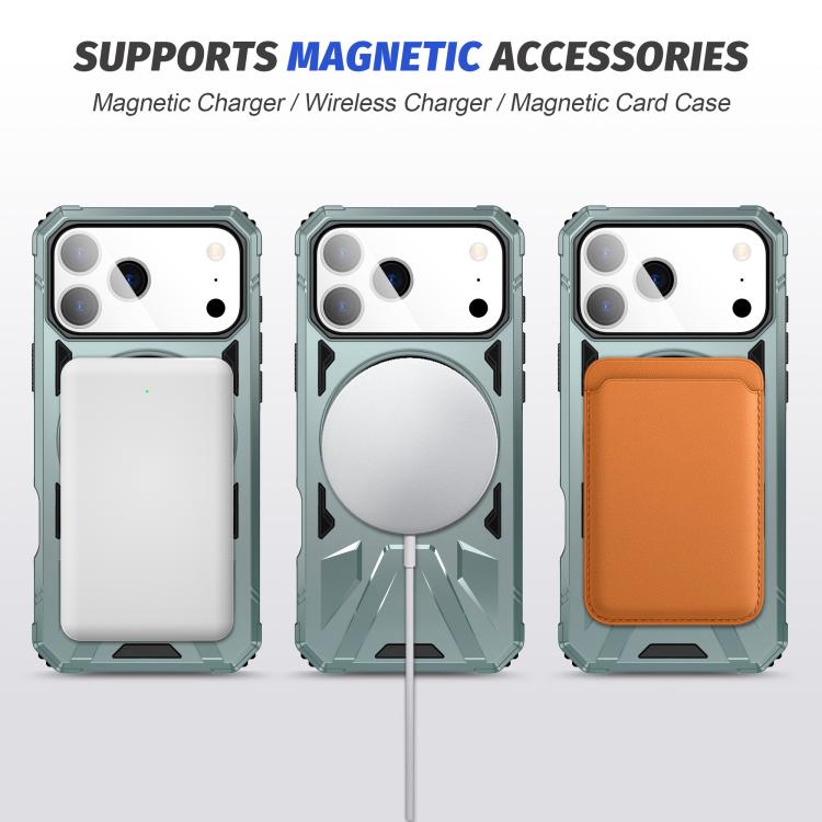 For iPhone 17 Pro Max MagSafe Magnetic Shockproof Phone Case with Ring Holder(Green) - iPhone 17 Pro Max Cases by buy2fix | Online Shopping UK | buy2fix