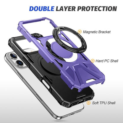 For iPhone 17 Pro Max MagSafe Magnetic Shockproof Phone Case with Ring Holder(Purple) - iPhone 17 Pro Max Cases by buy2fix | Online Shopping UK | buy2fix