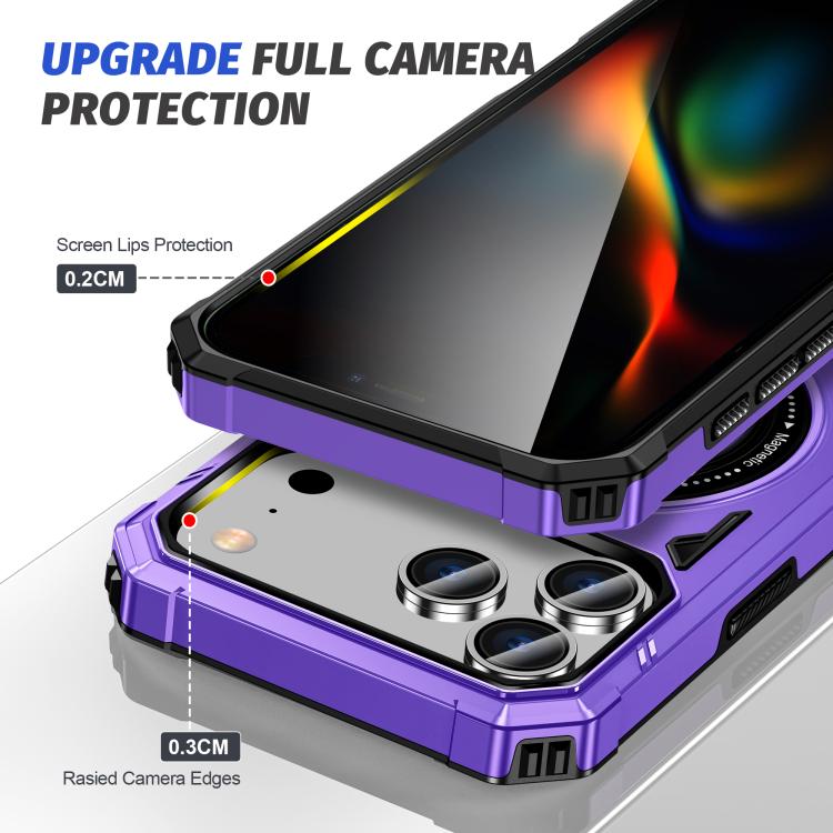 For iPhone 17 Pro Max MagSafe Magnetic Shockproof Phone Case with Ring Holder(Purple) - iPhone 17 Pro Max Cases by buy2fix | Online Shopping UK | buy2fix