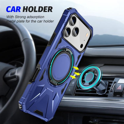 For iPhone 17 Pro MagSafe Magnetic Shockproof Phone Case with Ring Holder(Navy Blue) - iPhone 17 Pro Cases by buy2fix | Online Shopping UK | buy2fix