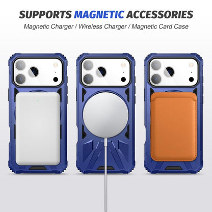 For iPhone 17 Pro MagSafe Magnetic Shockproof Phone Case with Ring Holder(Navy Blue) - iPhone 17 Pro Cases by buy2fix | Online Shopping UK | buy2fix