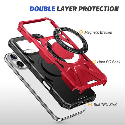For iPhone 17 Pro MagSafe Magnetic Shockproof Phone Case with Ring Holder(Red) - iPhone 17 Pro Cases by buy2fix | Online Shopping UK | buy2fix