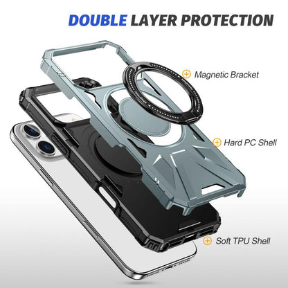 For iPhone 17 Pro MagSafe Magnetic Shockproof Phone Case with Ring Holder(Green) - iPhone 17 Pro Cases by buy2fix | Online Shopping UK | buy2fix