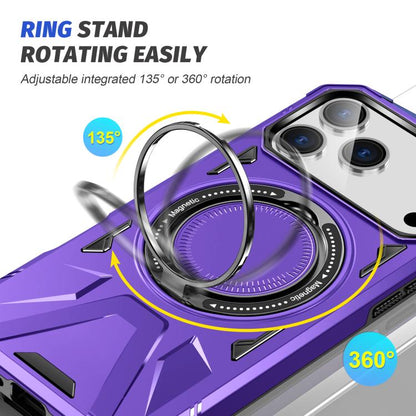 For iPhone 17 Pro MagSafe Magnetic Shockproof Phone Case with Ring Holder(Purple) - iPhone 17 Pro Cases by buy2fix | Online Shopping UK | buy2fix