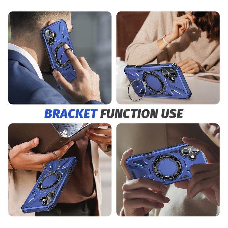 For iPhone 17 MagSafe Magnetic Shockproof Phone Case with Ring Holder(Navy Blue) - iPhone 17 Cases by buy2fix | Online Shopping UK | buy2fix