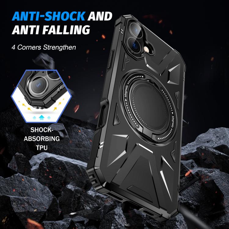 For iPhone 17 MagSafe Magnetic Shockproof Phone Case with Ring Holder(Black) - iPhone 17 Cases by buy2fix | Online Shopping UK | buy2fix