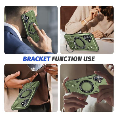 For iPhone 17 MagSafe Magnetic Shockproof Phone Case with Ring Holder(Dark Green) - iPhone 17 Cases by buy2fix | Online Shopping UK | buy2fix