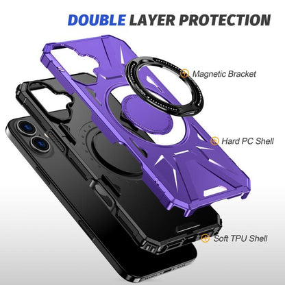 For iPhone 17 MagSafe Magnetic Shockproof Phone Case with Ring Holder(Purple) - iPhone 17 Cases by buy2fix | Online Shopping UK | buy2fix