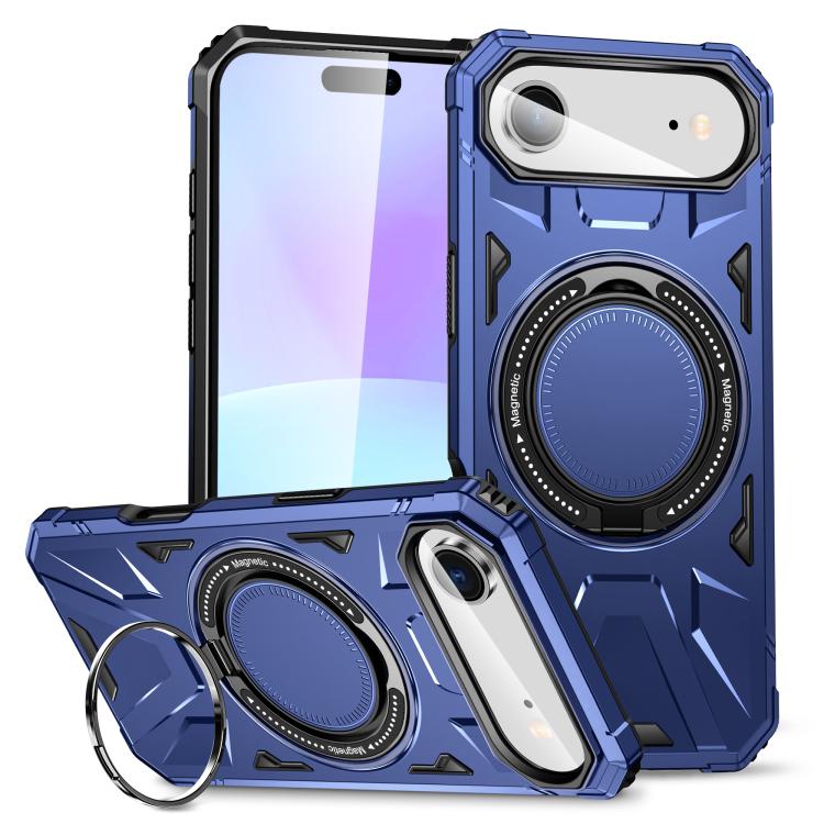 For iPhone Air MagSafe Magnetic Shockproof Phone Case with Ring Holder(Navy Blue) - iPhone Air Cases by buy2fix | Online Shopping UK | buy2fix