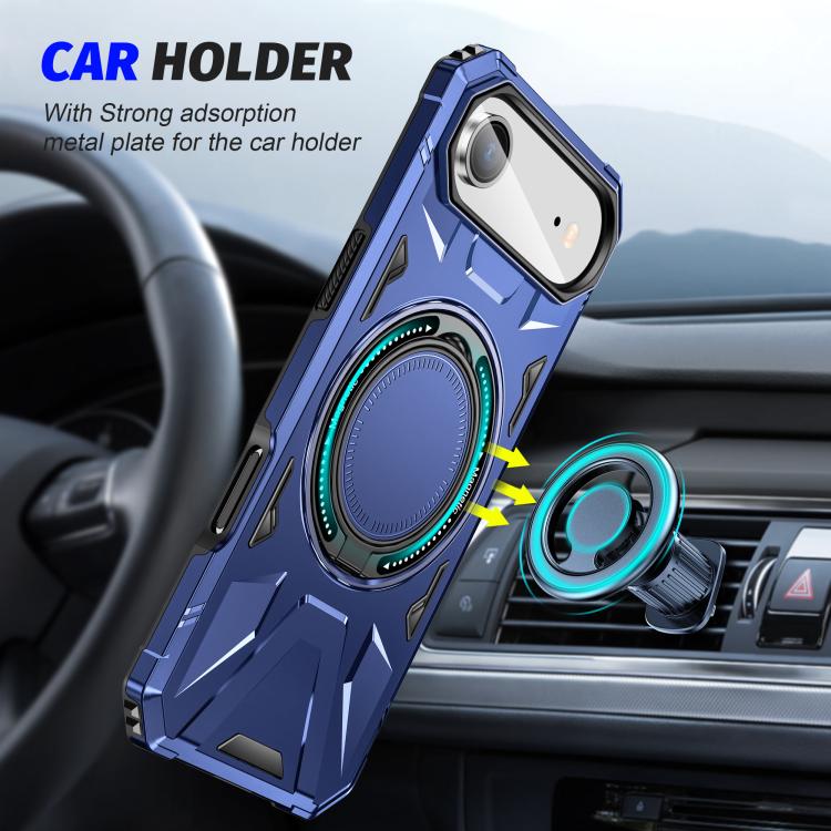 For iPhone Air MagSafe Magnetic Shockproof Phone Case with Ring Holder(Navy Blue) - iPhone Air Cases by buy2fix | Online Shopping UK | buy2fix