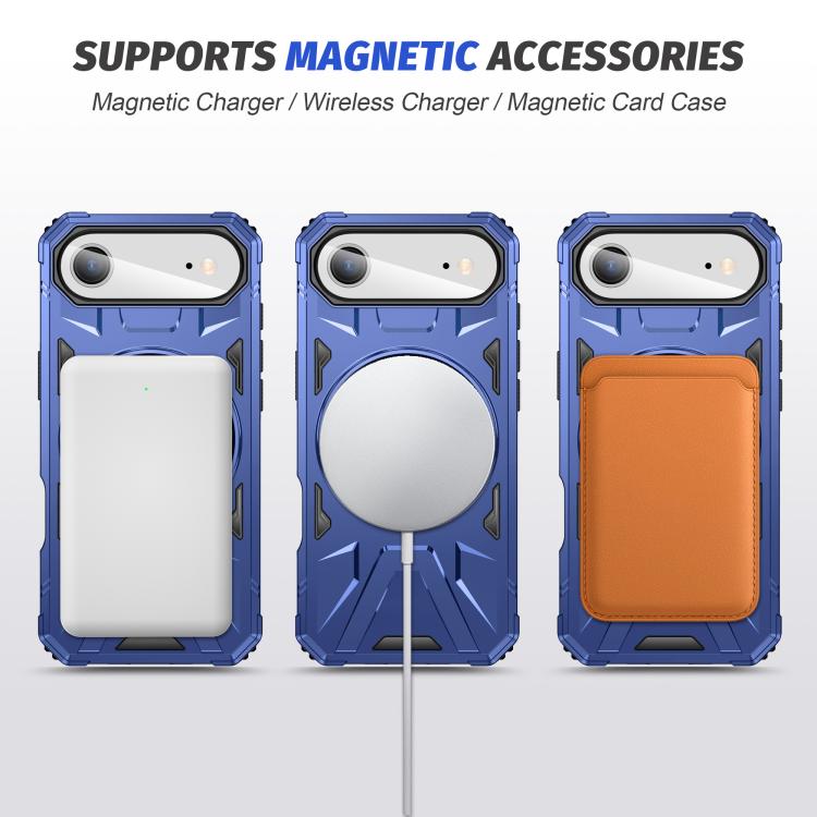 For iPhone Air MagSafe Magnetic Shockproof Phone Case with Ring Holder(Navy Blue) - iPhone Air Cases by buy2fix | Online Shopping UK | buy2fix