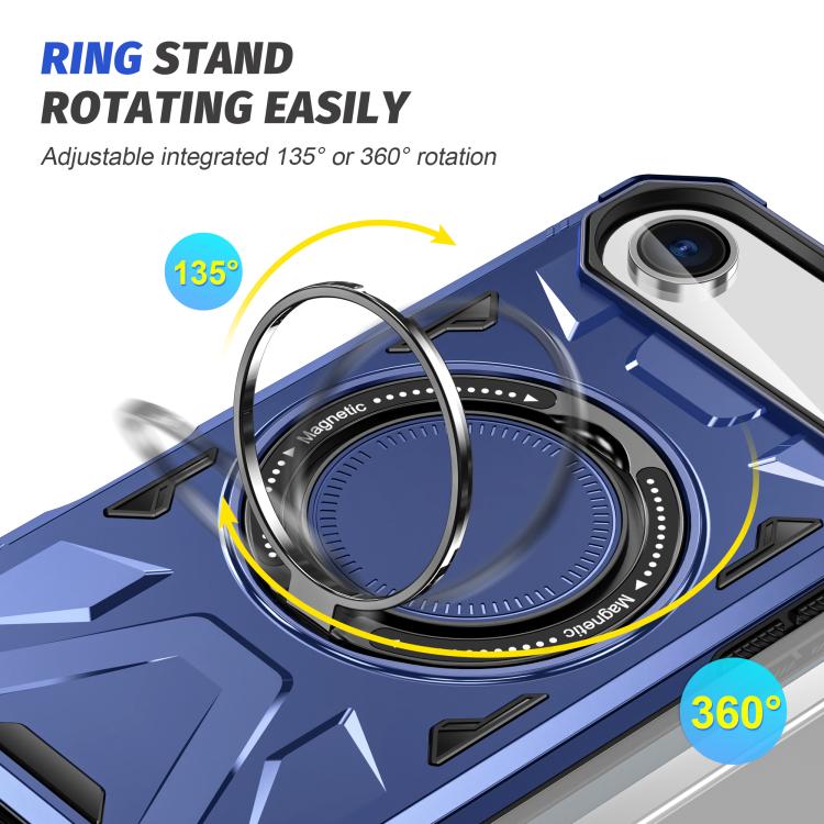 For iPhone Air MagSafe Magnetic Shockproof Phone Case with Ring Holder(Navy Blue) - iPhone Air Cases by buy2fix | Online Shopping UK | buy2fix