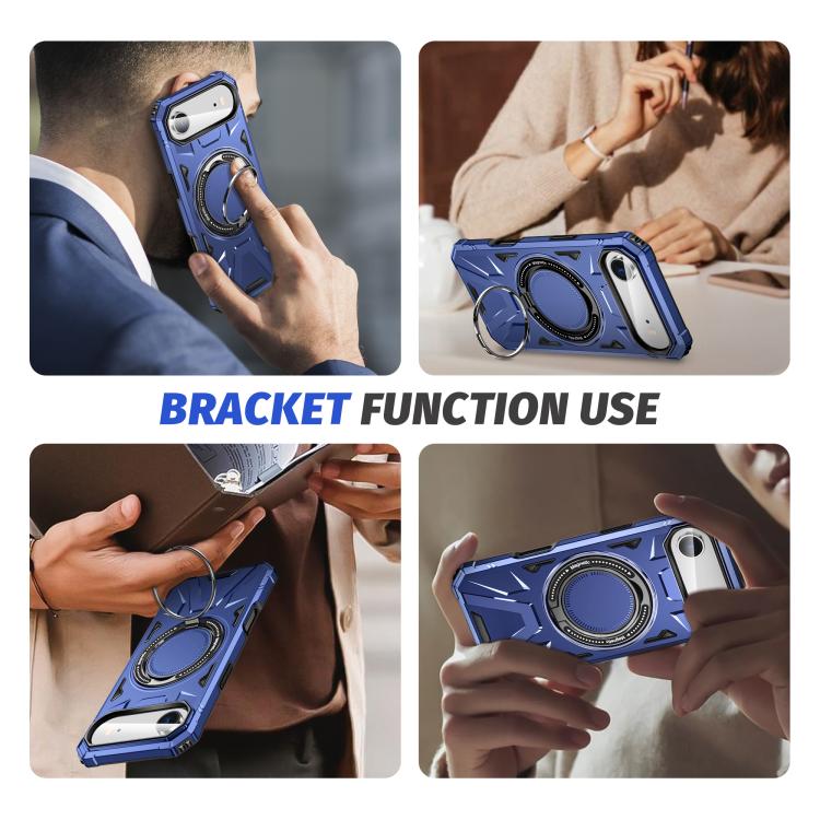 For iPhone Air MagSafe Magnetic Shockproof Phone Case with Ring Holder(Navy Blue) - iPhone Air Cases by buy2fix | Online Shopping UK | buy2fix