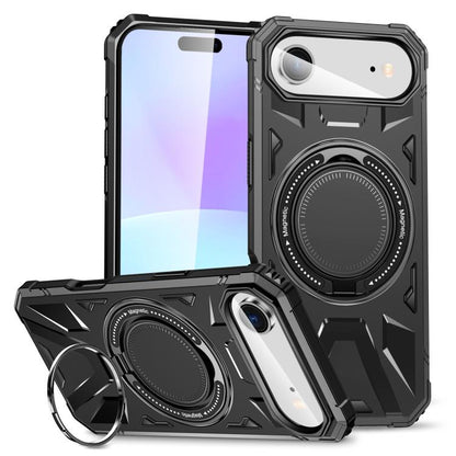 For iPhone Air MagSafe Magnetic Shockproof Phone Case with Ring Holder(Black) - iPhone Air Cases by buy2fix | Online Shopping UK | buy2fix