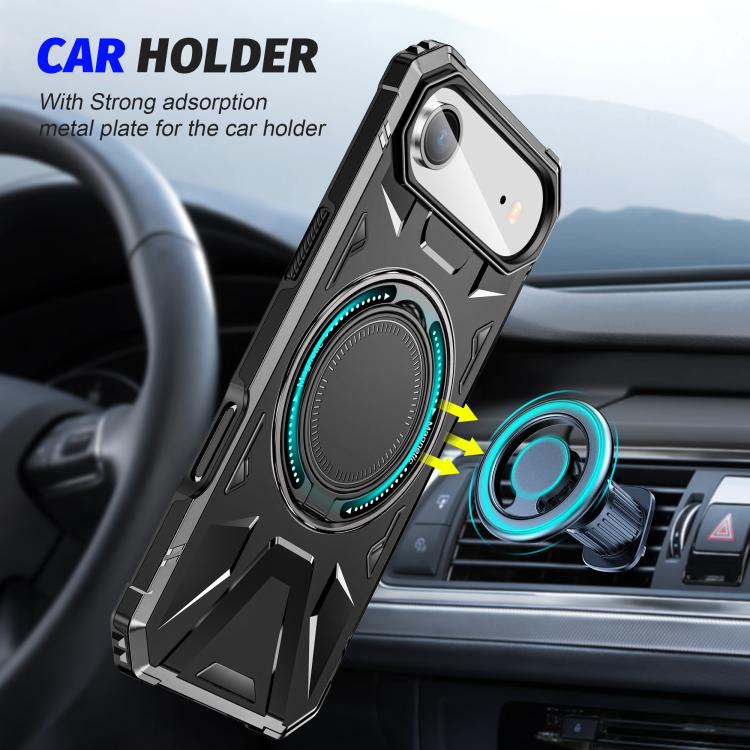 For iPhone Air MagSafe Magnetic Shockproof Phone Case with Ring Holder(Black) - iPhone Air Cases by buy2fix | Online Shopping UK | buy2fix