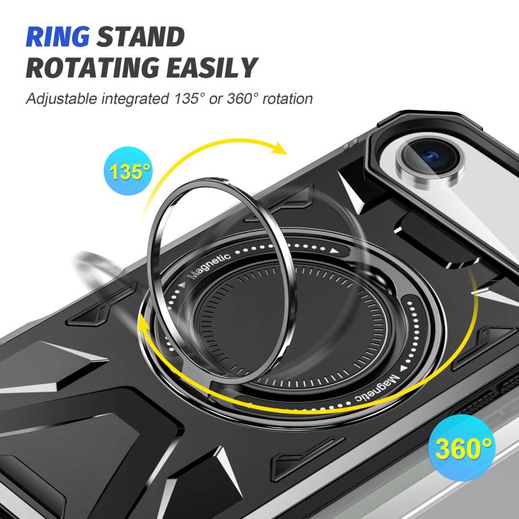 For iPhone Air MagSafe Magnetic Shockproof Phone Case with Ring Holder(Black) - iPhone Air Cases by buy2fix | Online Shopping UK | buy2fix