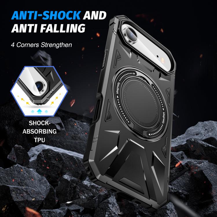 For iPhone Air MagSafe Magnetic Shockproof Phone Case with Ring Holder(Black) - iPhone Air Cases by buy2fix | Online Shopping UK | buy2fix