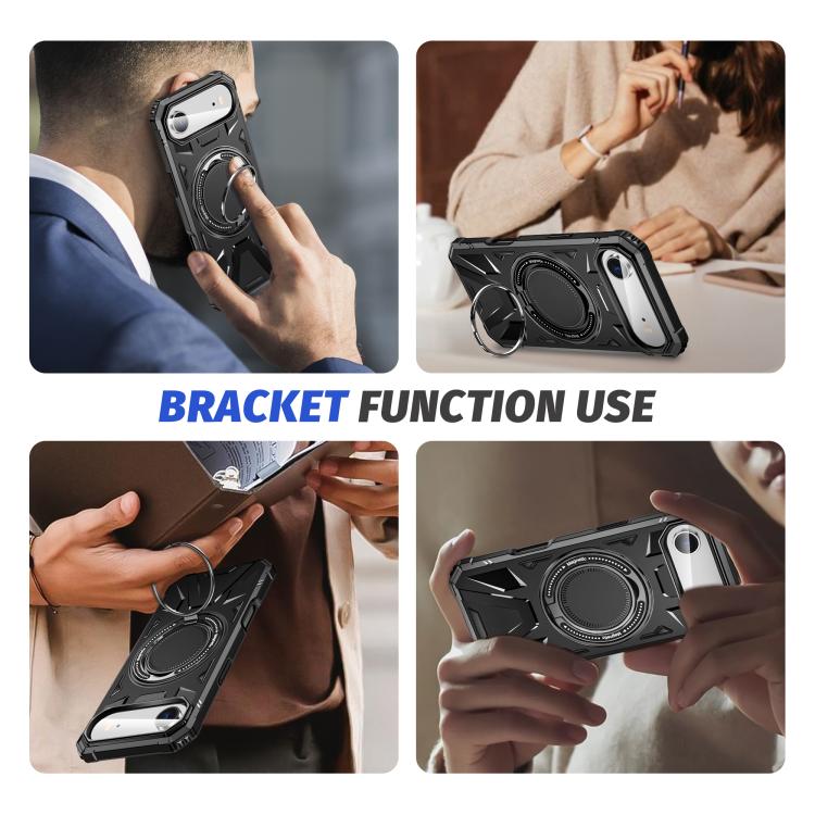 For iPhone Air MagSafe Magnetic Shockproof Phone Case with Ring Holder(Black) - iPhone Air Cases by buy2fix | Online Shopping UK | buy2fix