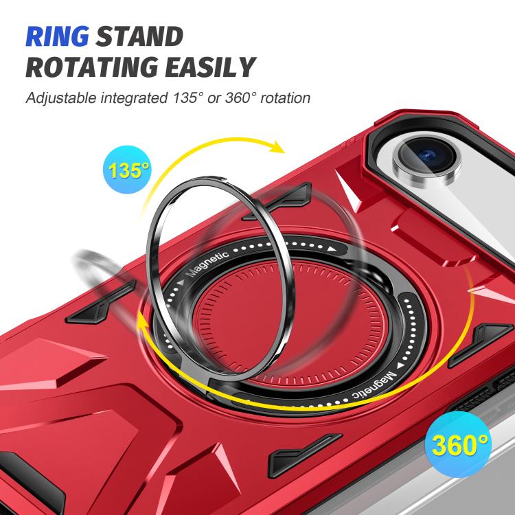 For iPhone Air MagSafe Magnetic Shockproof Phone Case with Ring Holder(Red) - iPhone Air Cases by buy2fix | Online Shopping UK | buy2fix
