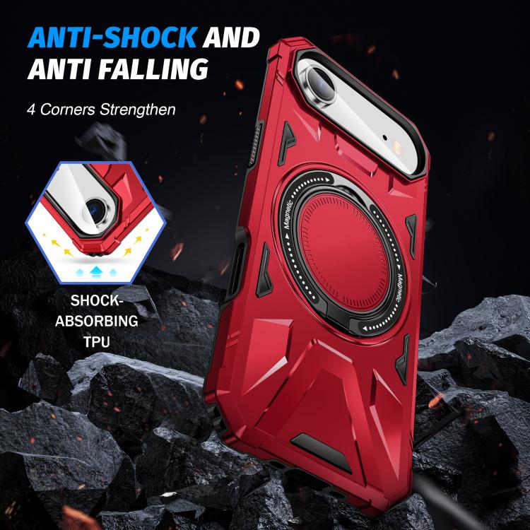 For iPhone Air MagSafe Magnetic Shockproof Phone Case with Ring Holder(Red) - iPhone Air Cases by buy2fix | Online Shopping UK | buy2fix