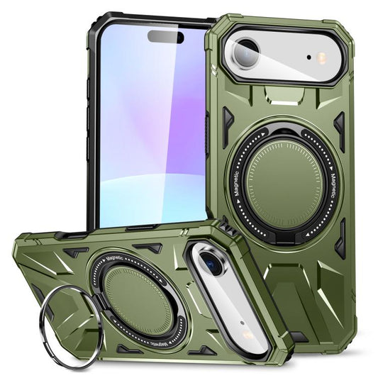 For iPhone Air MagSafe Magnetic Shockproof Phone Case with Ring Holder(Green) - iPhone Air Cases by buy2fix | Online Shopping UK | buy2fix