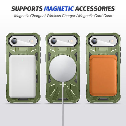 For iPhone Air MagSafe Magnetic Shockproof Phone Case with Ring Holder(Green) - iPhone Air Cases by buy2fix | Online Shopping UK | buy2fix