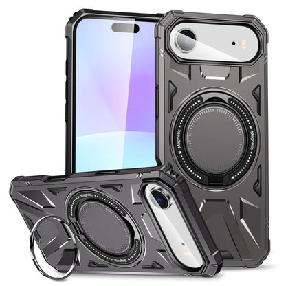 For iPhone Air MagSafe Magnetic Shockproof Phone Case with Ring Holder(Dark Grey) - iPhone Air Cases by buy2fix | Online Shopping UK | buy2fix