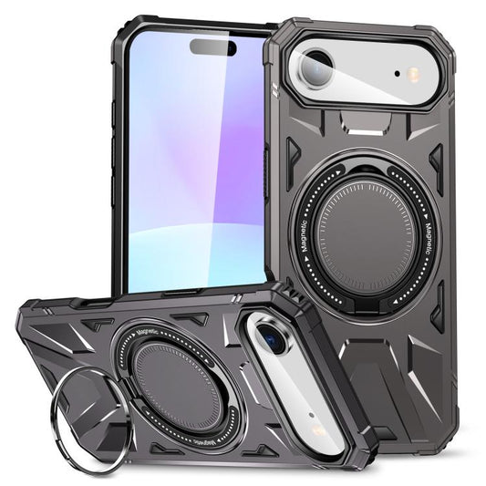 For iPhone Air MagSafe Magnetic Shockproof Phone Case with Ring Holder(Dark Grey) - iPhone Air Cases by buy2fix | Online Shopping UK | buy2fix