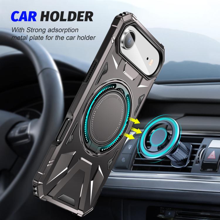 For iPhone Air MagSafe Magnetic Shockproof Phone Case with Ring Holder(Dark Grey) - iPhone Air Cases by buy2fix | Online Shopping UK | buy2fix