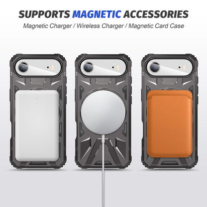 For iPhone Air MagSafe Magnetic Shockproof Phone Case with Ring Holder(Dark Grey) - iPhone Air Cases by buy2fix | Online Shopping UK | buy2fix