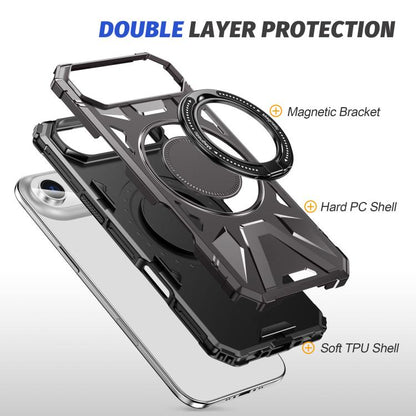 For iPhone Air MagSafe Magnetic Shockproof Phone Case with Ring Holder(Dark Grey) - iPhone Air Cases by buy2fix | Online Shopping UK | buy2fix