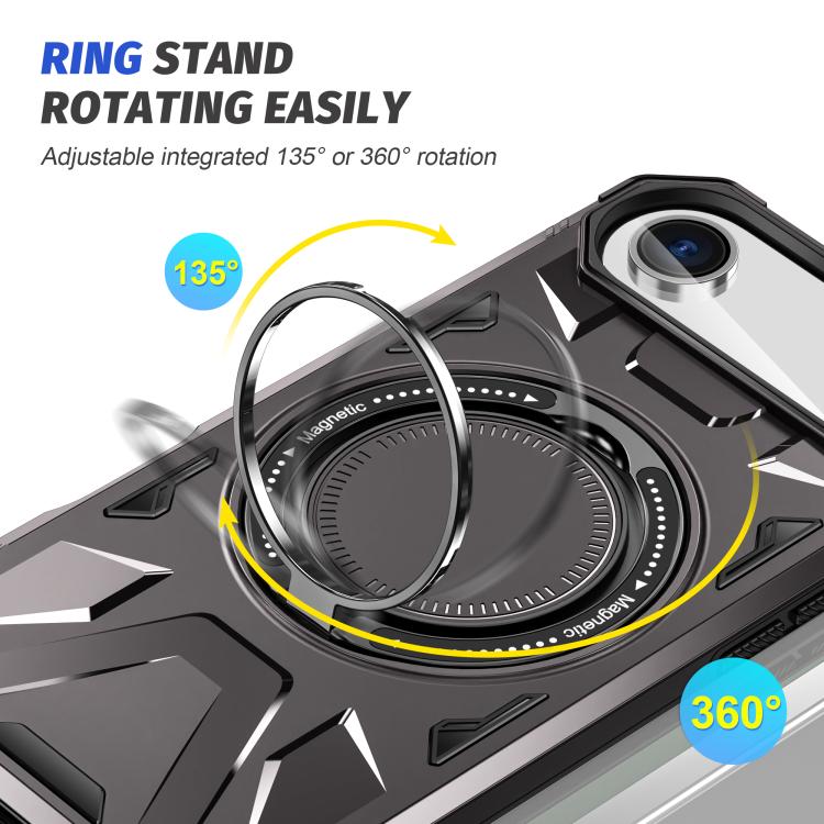 For iPhone Air MagSafe Magnetic Shockproof Phone Case with Ring Holder(Dark Grey) - iPhone Air Cases by buy2fix | Online Shopping UK | buy2fix