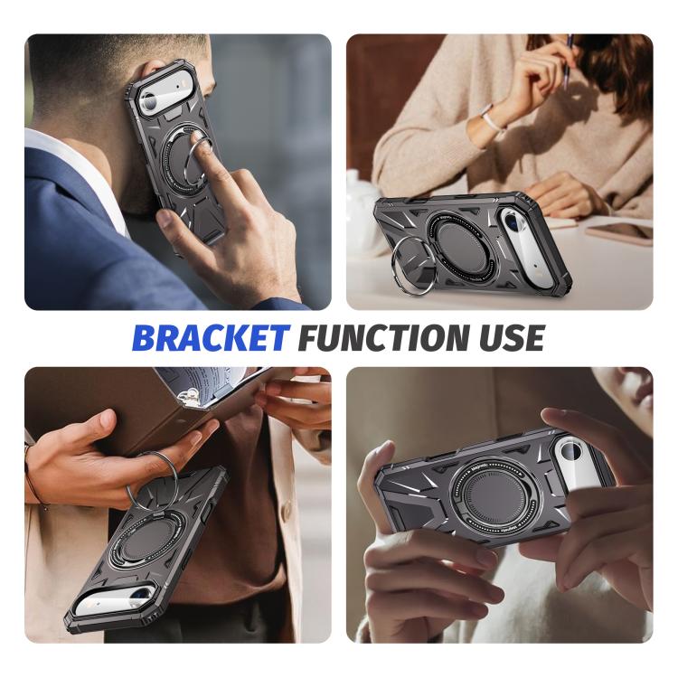 For iPhone Air MagSafe Magnetic Shockproof Phone Case with Ring Holder(Dark Grey) - iPhone Air Cases by buy2fix | Online Shopping UK | buy2fix
