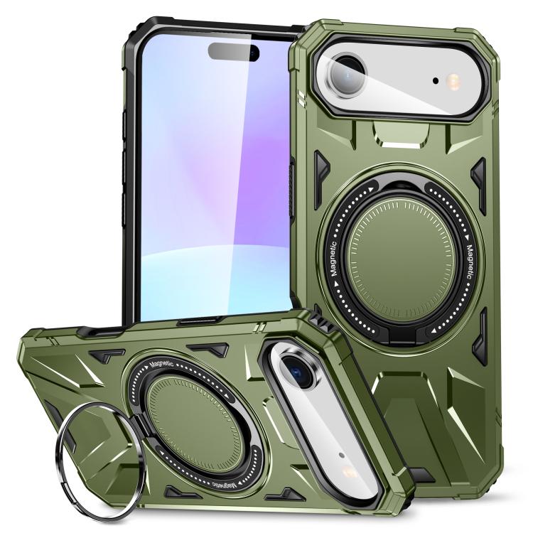 For iPhone Air MagSafe Magnetic Shockproof Phone Case with Ring Holder(Dark Green) - iPhone Air Cases by buy2fix | Online Shopping UK | buy2fix
