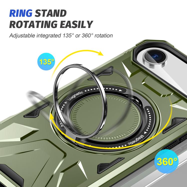 For iPhone Air MagSafe Magnetic Shockproof Phone Case with Ring Holder(Dark Green) - iPhone Air Cases by buy2fix | Online Shopping UK | buy2fix