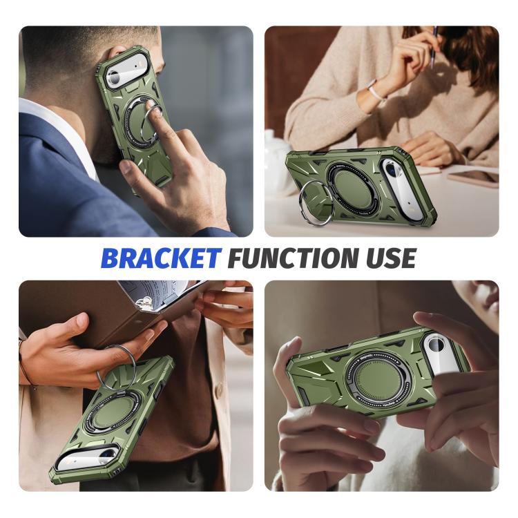For iPhone Air MagSafe Magnetic Shockproof Phone Case with Ring Holder(Dark Green) - iPhone Air Cases by buy2fix | Online Shopping UK | buy2fix
