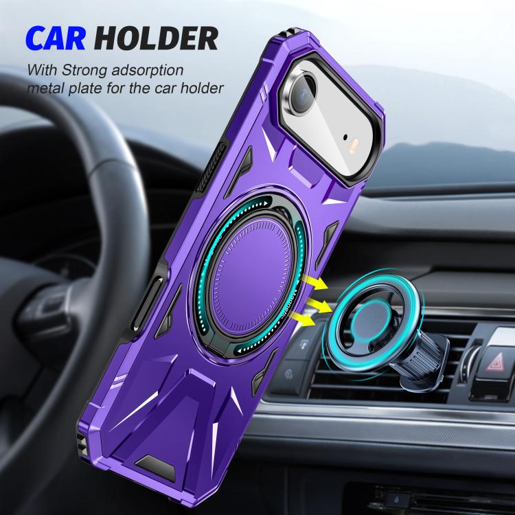 For iPhone Air MagSafe Magnetic Shockproof Phone Case with Ring Holder(Purple) - iPhone Air Cases by buy2fix | Online Shopping UK | buy2fix