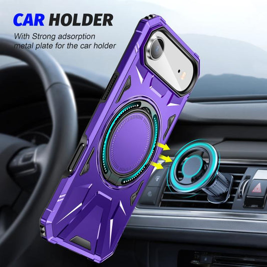 For iPhone Air MagSafe Magnetic Shockproof Phone Case with Ring Holder(Purple) - iPhone Air Cases by buy2fix | Online Shopping UK | buy2fix