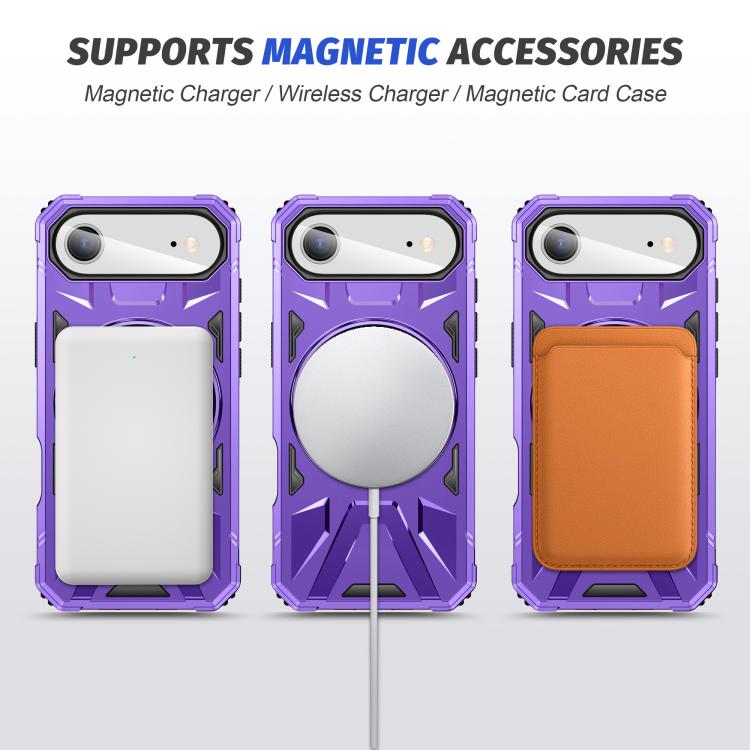 For iPhone Air MagSafe Magnetic Shockproof Phone Case with Ring Holder(Purple) - iPhone Air Cases by buy2fix | Online Shopping UK | buy2fix