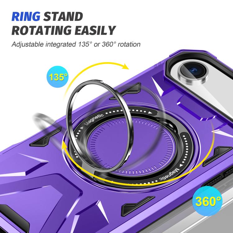 For iPhone Air MagSafe Magnetic Shockproof Phone Case with Ring Holder(Purple) - iPhone Air Cases by buy2fix | Online Shopping UK | buy2fix