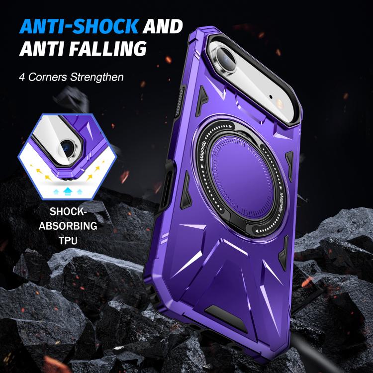 For iPhone Air MagSafe Magnetic Shockproof Phone Case with Ring Holder(Purple) - iPhone Air Cases by buy2fix | Online Shopping UK | buy2fix