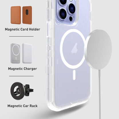 For iPhone 12 Pro Max Shockproof MagSafe Magnetic Phone Case(Transparent) by buy2fix