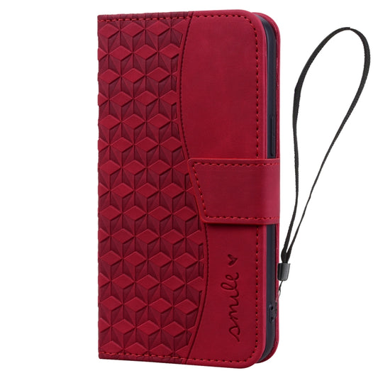 For iPhone 16 Pro Business Diamond Buckle Leather Phone Case with Lanyard(Wine Red) by buy2fix