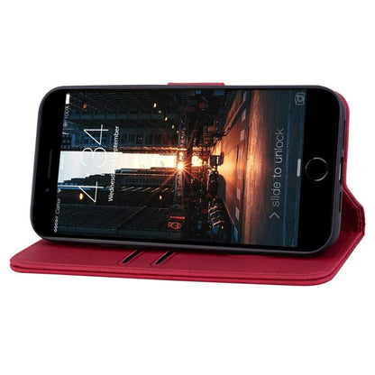 For iPhone 16e Business Diamond Buckle Leather Phone Case with Lanyard(Wine Red) - iPhone 16e Cases by buy2fix | Online Shopping UK | buy2fix